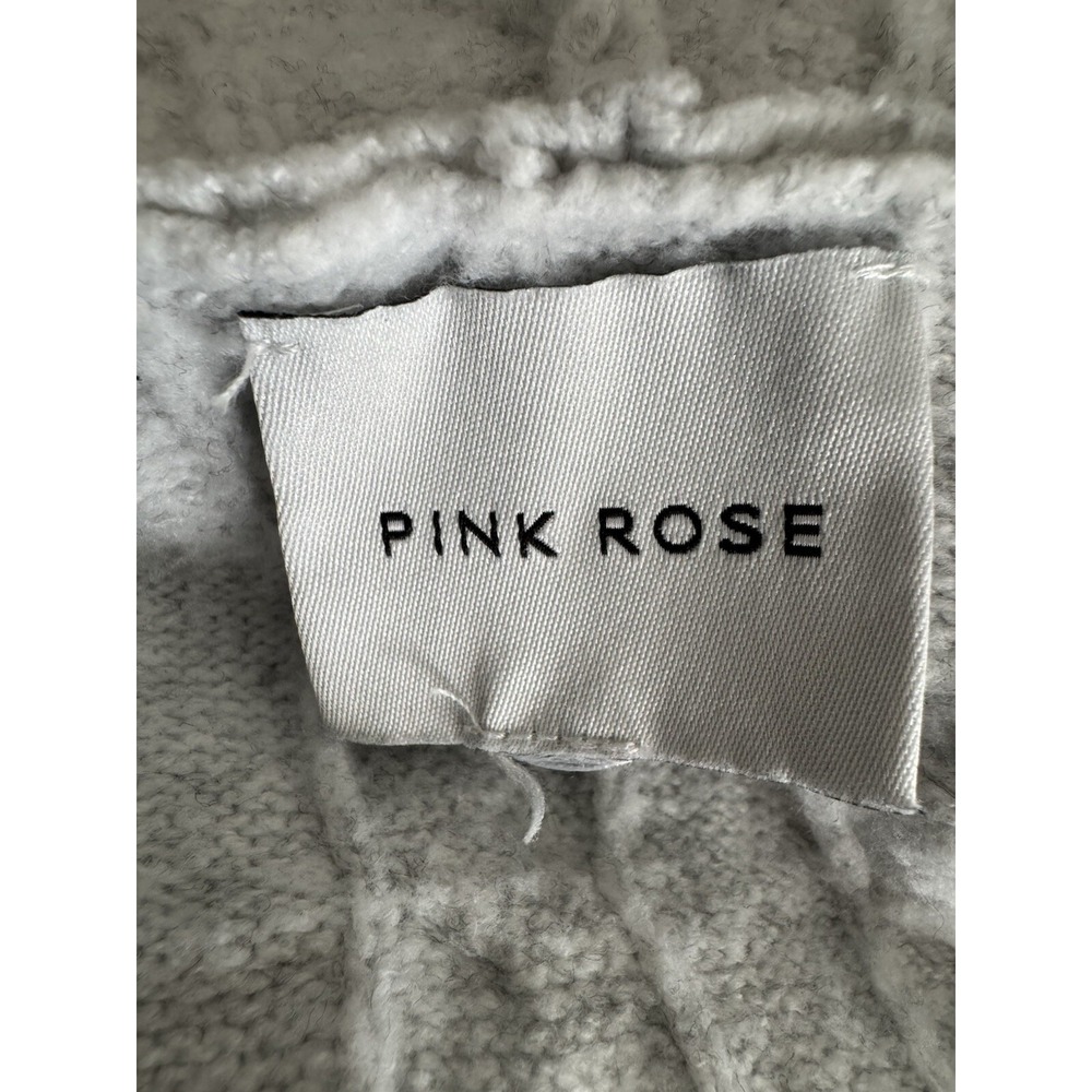 PINK ROSE Women's Gray Hooded Zip Up Sweater-SMALL - Picture 2 of 10